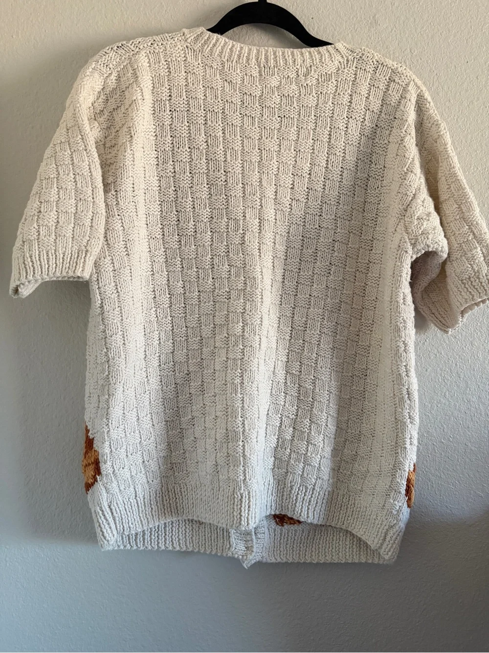 Vintage The Eagles Eyes Hand Knit Cardigan Cotton Floral Cottage Core Grandma
